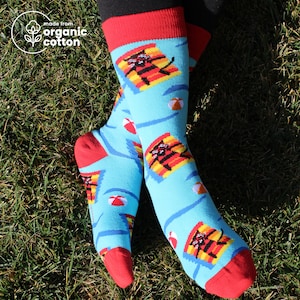 Schwimmen Katze Design Lustige Socken - Kätzchen Niedliche Socken - Frauen Casual Strumpf - Herren Bunte Socken - Geschenk Socken für Freundin