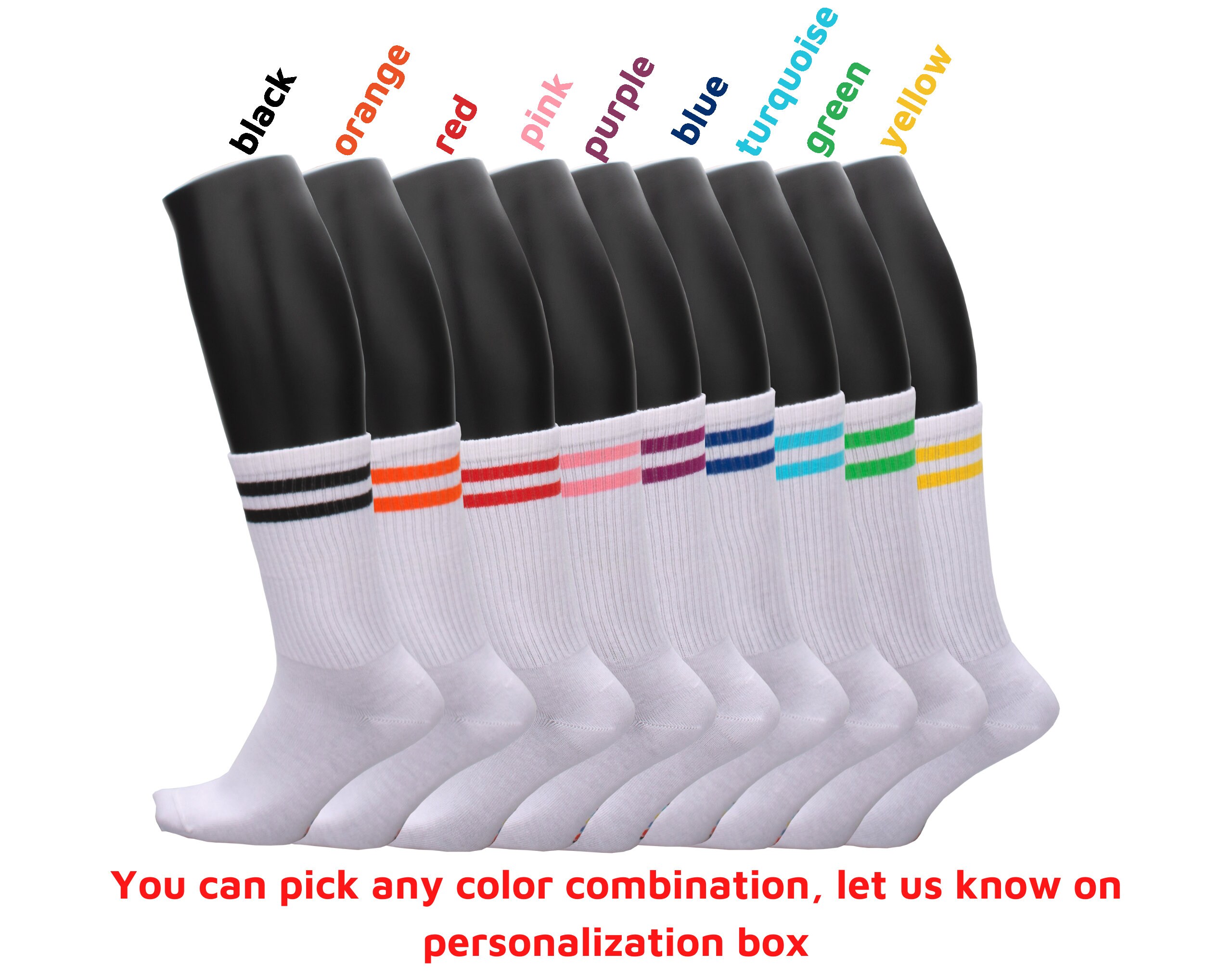 6 Pairs of Tennis Socks Athletic Knee High Tennis Socks - Etsy