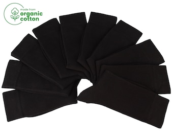 10 pares de calcetines negros de algodón orgánico: calcetines de punto unisex