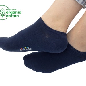 5 Pairs Navy Low Cut Organic Socks for men and women – Basic Organic Ankle socks for sneaker – Unisex Organic Cotton No Show Athletic socks
