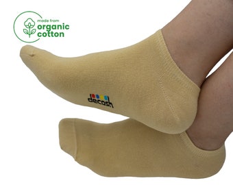 5 Pairs Beige Organic Cotton No Show Socks: Low Cut Ankle Socks