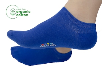 5 paires de socquettes bleu roi en coton bio : chaussettes basses unisexes