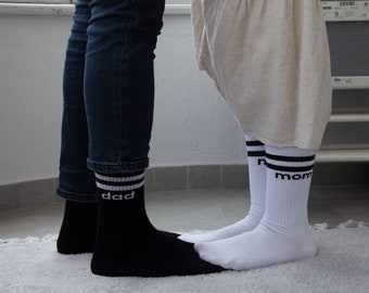 Bio-Baumwollsocken für Mama und Papa: Gestrickte neue Eltern Geschenk