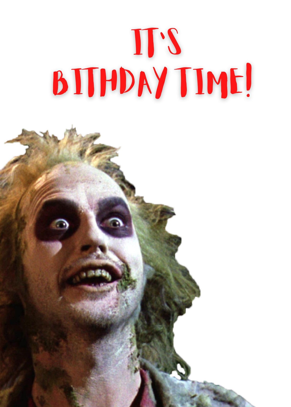 Beetlejuice Birthday Card. Download and Print - Etsy