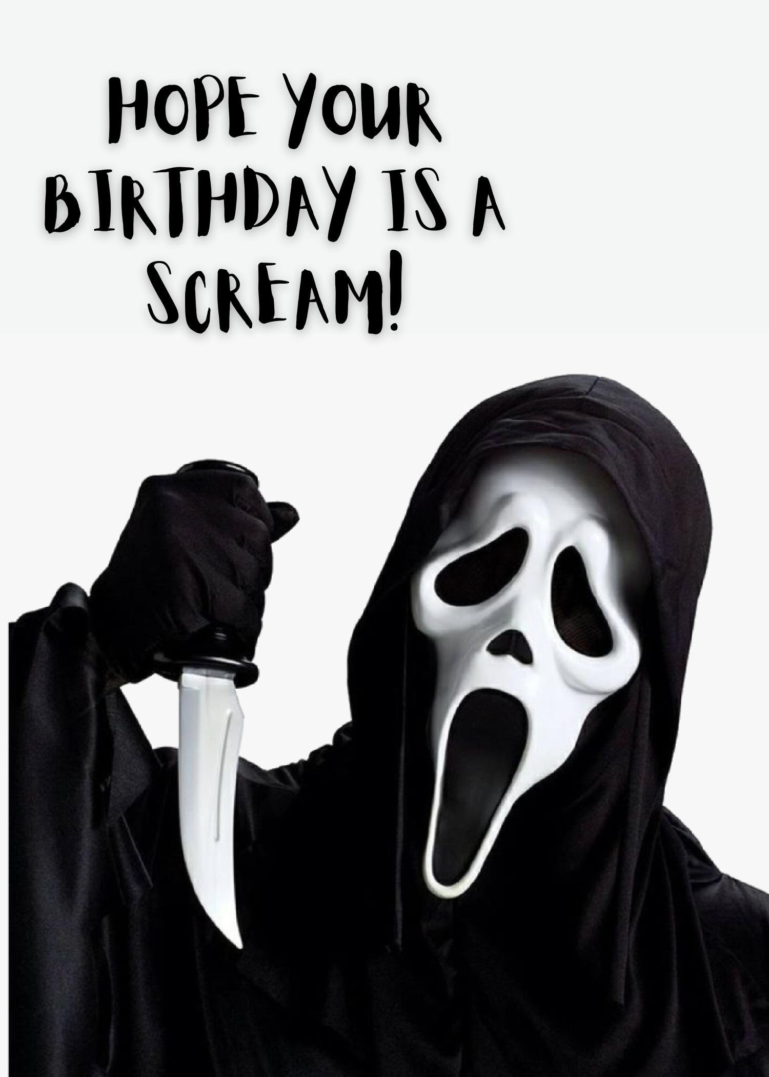 Scream Birthday Card. Download and Print - Etsy