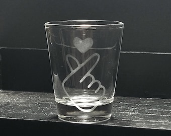 Korean Finger Heart Kpop Shot Glass