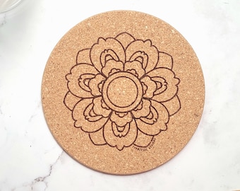 Lotus Flower Mandala Coaster for Kpop BTS SUGA Agust D Fan