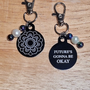 Portachiavi con design Lotus Mandala per fan dei BTS / Suga Agust D Future's Gonna Be Okay Kpop Key Accessory