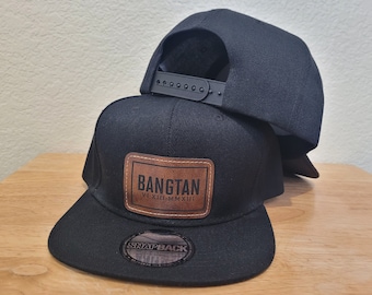Kpop Hat | Bangtan Leatherette Patch Snapback Baseball Cap for ARMY fan