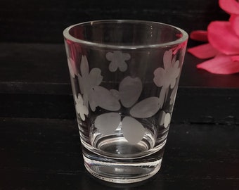 Spring Day Cherry Blossom Etched Shot Glass | Flower Kpop Shot Glass
