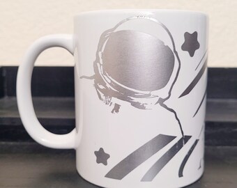 Astronaut Metallic Silver Design Coffee Cup for BTS ARMY | Coffee Tea Mug for Kpop fan