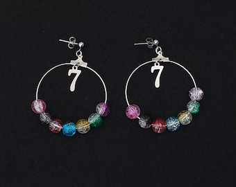 7 Beaded Circle Earrings for BTS fan | Dangle Earrings Jewelry Accessory for BTS Kpop fan