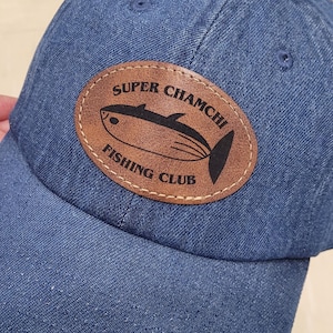 Kpop-keps | Super Tuna-keps med läderlapp och justerbar denim för BTS Jin-fan