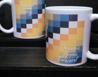 Colorful Young Forever Inspired Design Coffee Cup for BTS ARMY | Coffee Tea Mug for Kpop fan