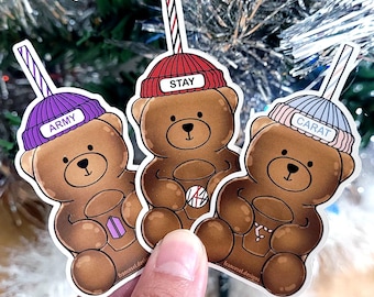 KPop Fandom Bear Sticker for BTS StrayKids Seventeen Fan | Coffee Bear Cup Inspired Paper Sticker Set