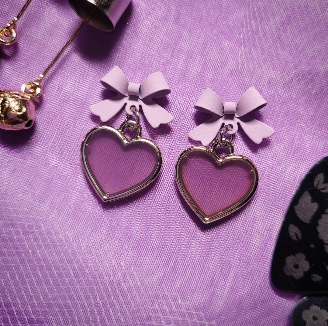 Purple Heart Earrings for BTS fan | Borahae Dangle Earrings Jewelry Accessory for Kpop fan