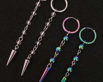 Kpop Demon Hunters Inspired Long Metal Spike Dangle Earrings Jewelry Accessory for Kpop fan