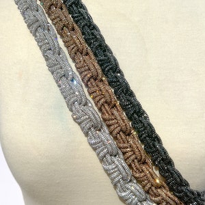 the SKINNY PRINCESS STRAP Handmade Rhinestone Braided Woven Purse Handbag Crossbody