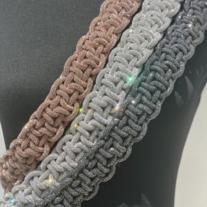 the HEIRESS CRYSTAL STRAP Handmade Rhinestone Braided Woven Purse Handbag Crossbody