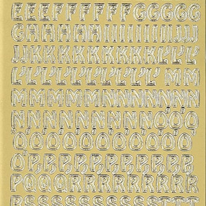 Buchstaben Sticker gold - Konturensticker Alphabet - ABC in