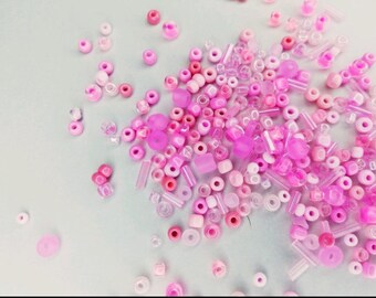 Rocailles Mix Rosa Pink 20g Stiftperlen Glasperlen DIY Perlen Beads Pele