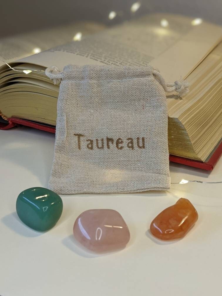 Taureau - Pack Lithothérapie Astrologie , Spiritualité, Signes Astro, Bien-Être, Pierre Roulée, Du Z