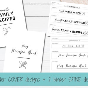 Printable Recipe Binder Kit, Blank Printable Recipe Page Template, PDF ...