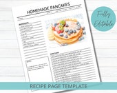 Customizable Family Recipe Binder Template - Personalized Kitchen Organizer - Editable PDF - DIY Recipe Book - Letter Size 8.5x11