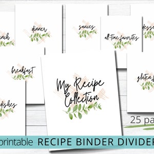 Carpeta de recetas personalizada con separadores de secciones y portada, organización de recetas familiares, proyecto de cocina DIY