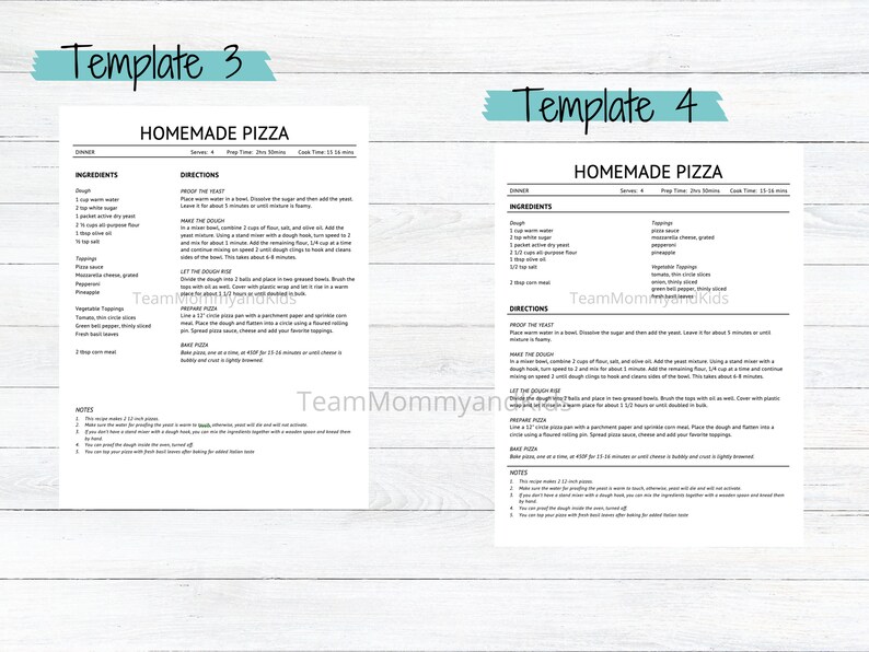 Family Recipe Binder Template Printable Recipe Book With Dividers
