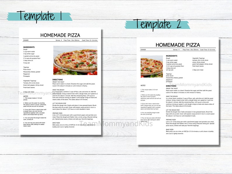 Family Recipe Binder Template Printable Recipe Book With Dividers