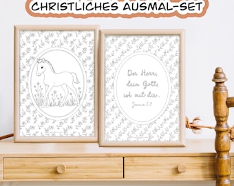 Christian children's poster for coloring Bible verses, coloring pages for Sunday school, Sunday school craft idea, digital craft template for girls