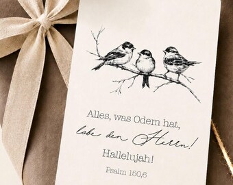 Christliche Karten Psalm 150,6 Bibelvers Postkarten, christliche Geschenke, christliche Postkarten zur Hochzeit christliche Geschenke