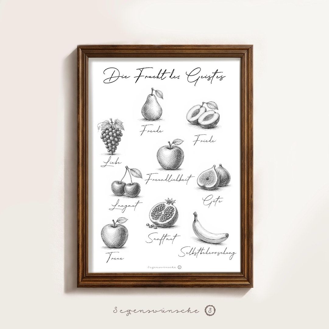 The Fruit of the Spirit – Christian Poster With Bible Verse Wall Art ...
