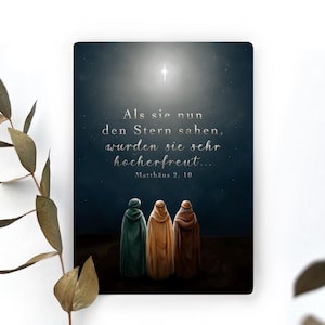 Christliche Karte Weihnachten | Weihnachtskarte | Matthäus 2,10 | Bibelvers