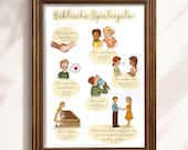 Kinderzimmer biblische Spielregeln christliches Poster für Kinder Zimmer poster Poster Bibelverse Kinder christliche wanddeko lernposter