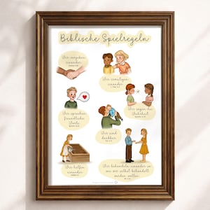 Children's room biblical rules of the game Christian poster for children's room poster Poster Bible verses children Christian wall decoration learning poster image 1