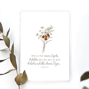 Christliche Karte, Bibelvers, Psalm 91,11 , Ermutigung, christliches Geschenk