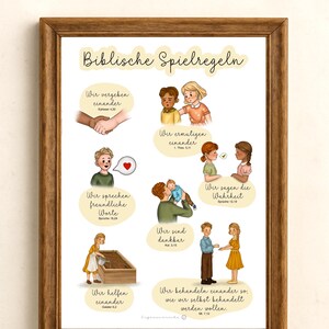 Children's room biblical rules of the game Christian poster for children's room poster Poster Bible verses children Christian wall decoration learning poster image 5