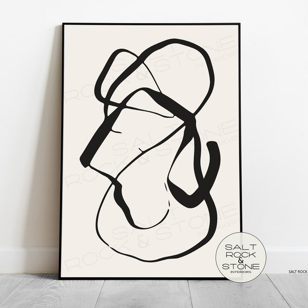 Black and Cream Abstract Print - Etsy UK