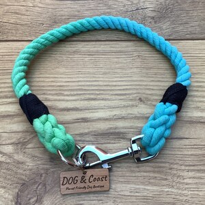 Blau & Grün Hundehalsband: Handgemachte, umweltfreundliche Baumwolle