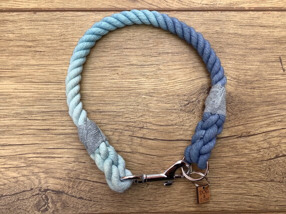 Blue Rope Dog Collar Blue Ombre Dog Collar Eco Friendly Dog Collar Etsy
