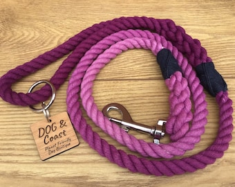 Handmade Purple Ombré Cotton Rope Dog Leash - Eco Friendly UK Made