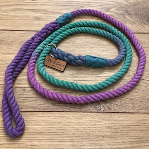 Slip Lead, Galaxy Rope Slip Leash, Gift for New Dog Owner,  Cotton Rope Slip Leash, Handmade eco friendly lead
