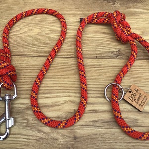 Recycled Climbing Rope Dog Leash: Strong Carabiner Clip Lead