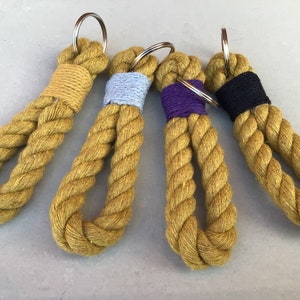 Gold Rope Key Ring, Nautical Rope Keychain - Etsy