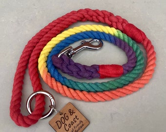 Rainbow Cotton Rope Dog Leash: Eco Friendly Gift for Dog Lovers