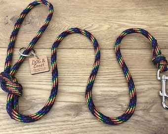 Rainbow Rope Dog Leash, Waterproof Lead, Handmade Leash, PPM Dog Leash, Rainbow Rope Dog Lead, Colourful Dog Leash
