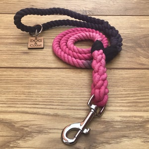 Pink Rope Leash, Pink Lead,  Rope Dog Leash, Pink Rope Dog Lead, Handmade Eco Friendly Cotton Rope Dog Leash
