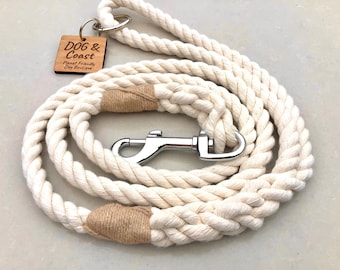 Natural Cotton Rope Dog Lead, Rope Dog Leash, Eco Friendly Dog Lead